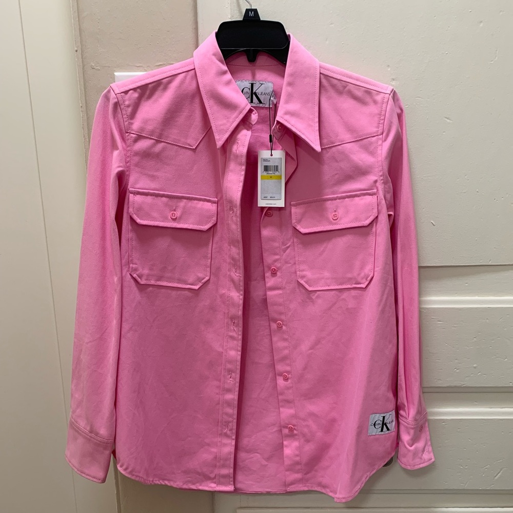 Calvin Klein thick trucker style button up NWT